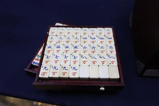 A mahjong set, boxed